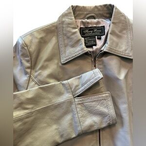 Terry Lewis Classic Luxuries Leather Jacket - Womens Size Medium - Light Gray
